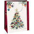 Ditipo Gift kraft bag 27 x 12 x 37 cm Christmas beige, Christmas tree decorated