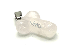 Crystal Penis for luck, pendant natural stone hand cut approx. 11 x 22 mm, stone stones