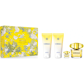 Versace Yellow Diamond Pour Femme Eau de Toilette 90 ml + Body Lotion 100 ml + Shower Gel 100 ml + Eau de Toilette 5 ml, Gift Set for Women