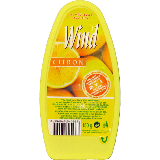 Wind Air Freshener Lemon, Gel, 150 g