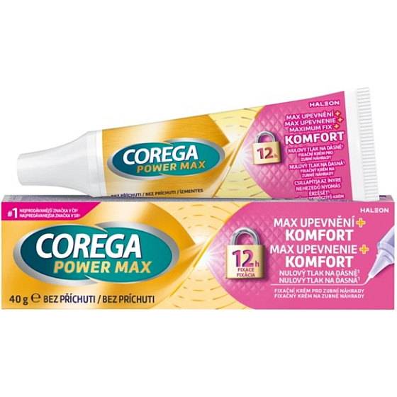 Corega Power Max Fixation + Comfort Denture Adhesive Cream 40 g