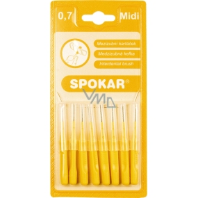 Spokar Midi size 0.7 mm interdental brushes, handle, set of 8 pieces