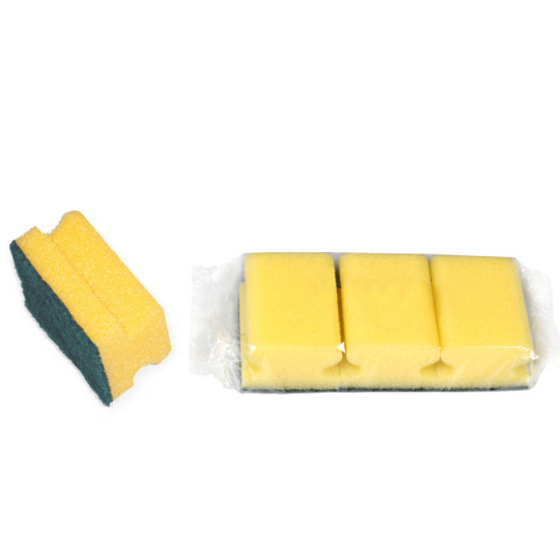 Spokar Sponge for dishes, profiled, 78 × 60 × 45 mm, package 3 pieces