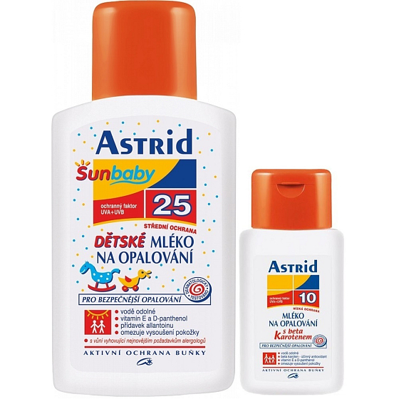Astrid OF25 Suntan lotion for children 200 ml + OF10 Beta-carotene suntan lotion for children 100 ml