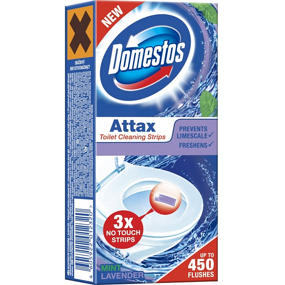 Domestos Attax Mint Lavender toilet cleaning strips 3 x 10 g