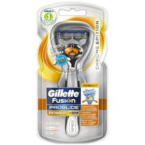 Gillette Fusion ProGlide Flexball Power Silver shaver + spare head 1 piece + battery 1 piece, for men