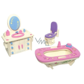 Wooden puzzle furniture for dolls Bathroom 20 x 15 cm