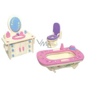 Wooden puzzle furniture for dolls Bathroom 20 x 15 cm