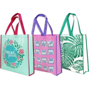 RSW Shopping bag with the print Treat Yourself turquoise 38 x 38 x 10 cm