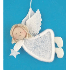 White plush angel for hanging 12 cm