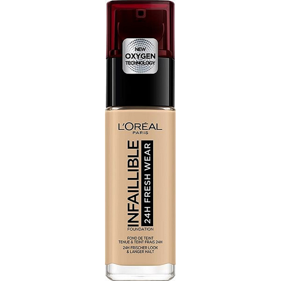 Loreal Infallible 24H Fresh Wear Foundation makeup covers imperfections, does not rub, does not dry skin 120 Vanilla 30 ml