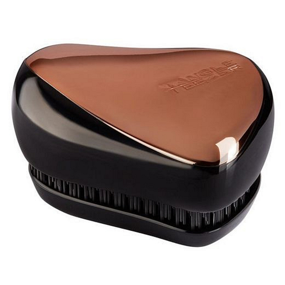 Tangle Teezer Compact Professional compact hair brush, Rose Gold Black - rose gold