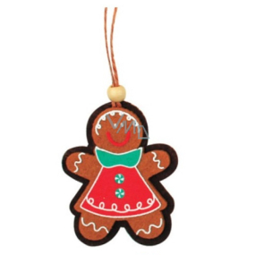 Gingerbread made of felt doll colored for hanging 9 cm