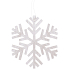 Wooden snowflake for hanging white 10 cm