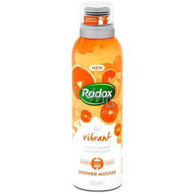 Radox Vibrant Red Orange & Ginger Awakening Shower and Shaving Foam, Intense Hydration, Long Lasting Aroma 200 ml