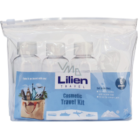Lilien Travel Kit travel set bottle with screw cap 3 x 75 ml + cream container 3 x 10 ml