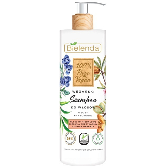 Bielenda 100% Pure Vegan Almond Milk + Green Tea Shampoo for Colored Hair 400 g