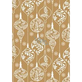 Ditipo Gift wrapping paper 70 x 200 cm Golden white ornaments