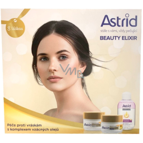 Astrid Beauty Elixir day anti-wrinkle cream 50 ml + night anti-wrinkle cream 50 ml + two-phase eye and lip make-up remover 125 ml, cosmetic set