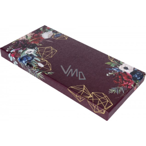 Albi Gift Box Paper Flowers on Burgundy 22.4 x 10.8 x 1.8 cm
