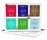 English Tea Shop Bio Luxury gift collection Earl Grey + English Breakfast + Herbal rooibos + Herbal tea with peppermint and spearmint + Green tea with pomegranate and rose petals + White tea 36 pieces of tea pyramids, 73,5 g