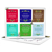 English Tea Shop Bio Luxury gift collection Earl Grey + English Breakfast + Herbal rooibos + Herbal tea with peppermint and spearmint + Green tea with pomegranate and rose petals + White tea 36 pieces of tea pyramids, 73,5 g