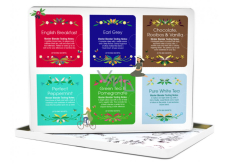English Tea Shop Bio Luxury gift collection Earl Grey + English Breakfast + Herbal rooibos + Herbal tea with peppermint and spearmint + Green tea with pomegranate and rose petals + White tea 36 pieces of tea pyramids, 73,5 g