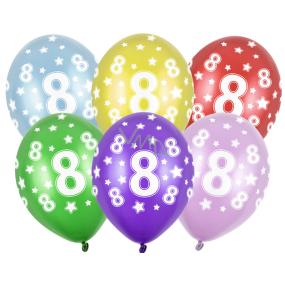 Ditipo Latex inflatable metal balloon No. 8 30 cm 1 piece different colours