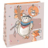 Nekupto Luxury paper gift bag 23 x 23 x 10 cm Teddy bear with foxes