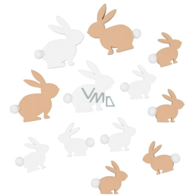 Bunnies with tail Brown, white 3 - 4 cm 12 pieces