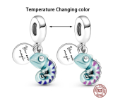 Charm Sterling silver 925 Thermo - Chameleon that changes colors, 2in1 animal bracelet pendant