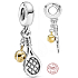 Sterling silver 925 Tennis racket and ball, 2in1 sport bracelet pendant