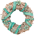 Flower wreath with turquoise decorations 25 cm