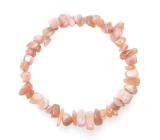 Moonstone orange bracelet elastic chopped natural stone 19 cm, stone of destiny