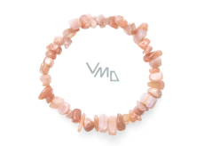 Moonstone orange bracelet elastic chopped natural stone 19 cm, stone of destiny