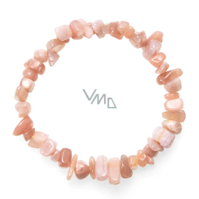 Moonstone orange bracelet elastic chopped natural stone 19 cm, stone of destiny