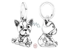 Charm Sterling silver 925 Dog - French bulldog, animal bracelet pendant