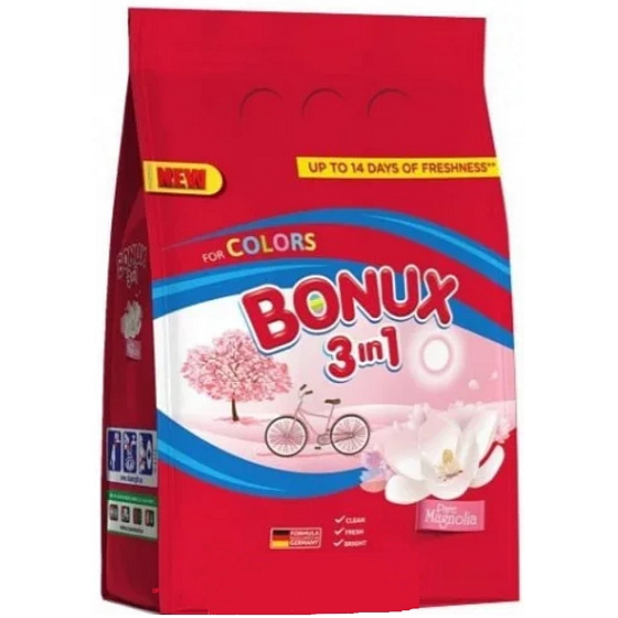 Bonux Color Pure Magnolia 3in1 washing powder for coloured laundry 54 doses 3,51 kg