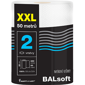 BALsoft XXL 2-ply paper towels 50 m, 1 roll