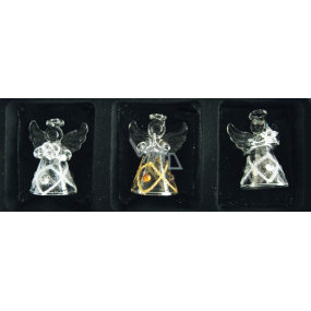 Angels made of glass set of 3 diamonds and stones, 4.5 cm