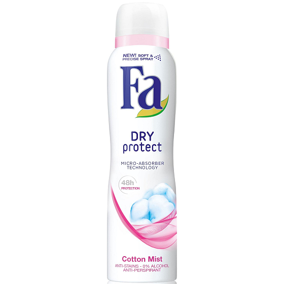 Fa Dry Protect Cotton Mist antiperspirant deodorant spray for women 150 ml