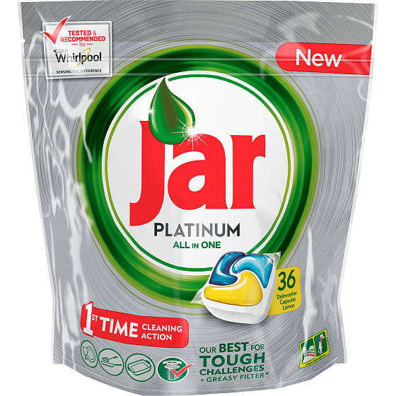 Jar Platinum All in One Lemon Dishwasher capsules 36 pieces