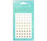 Stickers beads white, cream, copper decorative 12 x 8 cm