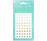 White, cream, copper decorative pearl stickers 12 x 8 cm