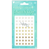 White, cream, copper decorative pearl stickers 12 x 8 cm