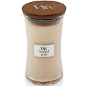 WoodWick White Honey 609.5 g large glass candle with wooden wick and lid