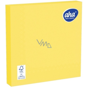 Aha Paper napkins 3 ply 33 x 33 cm 20 pieces one color yellow