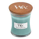 WoodWick Blue Java Banana - Hawaiian banana scented candle with wooden wick and lid glass small 85 g