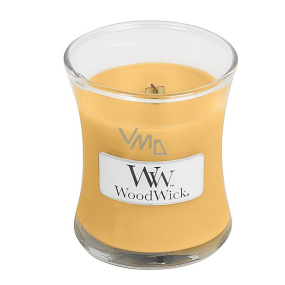 WoodWick Oat Flower - Oat flower scented candle with wooden wick and glass lid small 85 g
