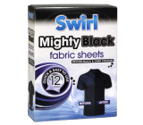 Swirl Mighty Black Black linen napkins for washing machine 12 pieces